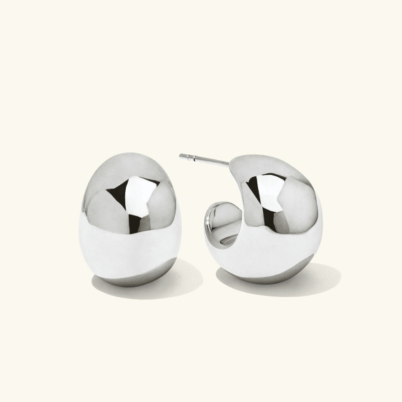 Chunky Dome Earrings Silver ryhmässä Shop / Korvakorut @ ANI (ANI-0823-130)