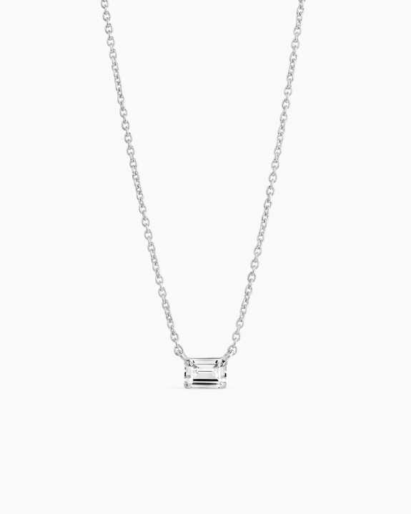 Emerald Necklace Silver ryhmässä Shop / Kaulakorut @ ANI (ANI-0825-022)