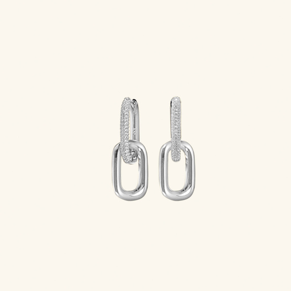 Chain Earrings Pavé Silver ryhmässä Shop / Korvakorut @ ANI (ANI-1023-016)