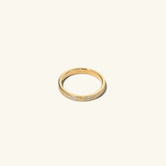 Flat Pavé Ring Gold - 16 mm ryhmässä Shop / Sormukset @ ANI (ANI03001)