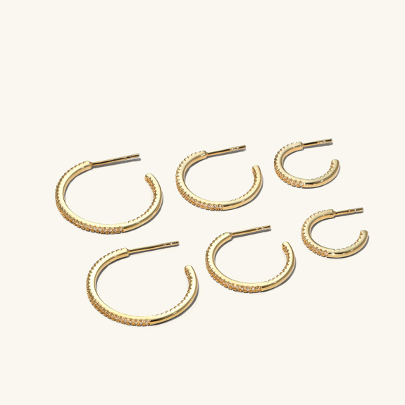 Stone Hoops Gold 1.0 ryhmässä Shop / Korvakorut @ ANI (ANI423)