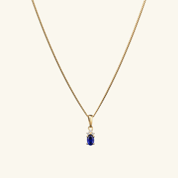 Sapphire Blue Pendant Necklace Gold ryhmässä Shop / Kaulakorut @ ANI (ANI639)