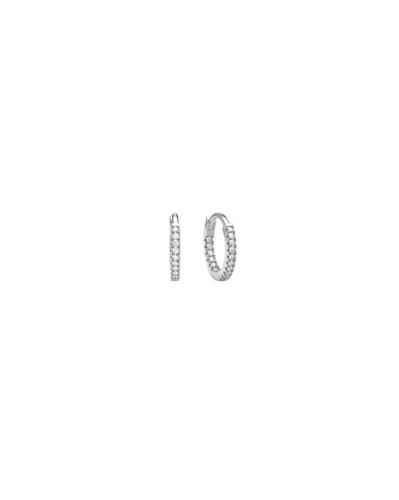 Stone Huggie Hoops Silver - 9 mm ryhmässä Shop / Korvakorut @ ANI (ANI700)