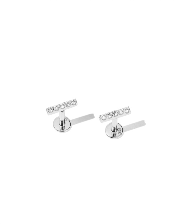 Long Stone Labret Silver - Pair ryhmässä Shop / Korvakorut @ ANI (ANI_SET_039)