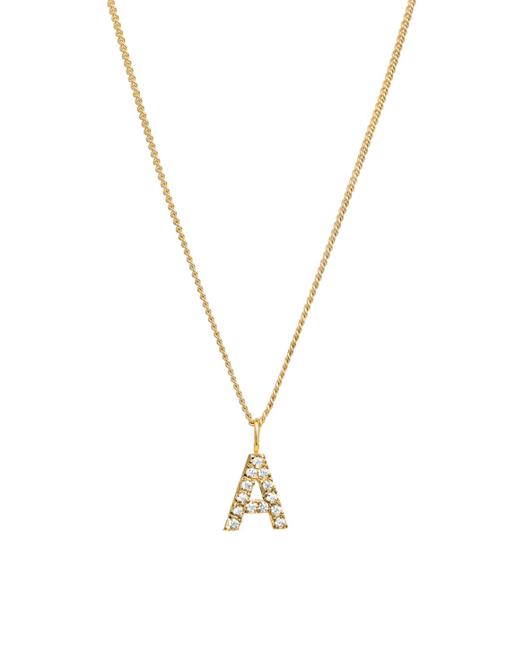 Letter Charm Necklace Gold ryhmässä Shop / Kaulakorut @ ANI (ANI_SET_048)