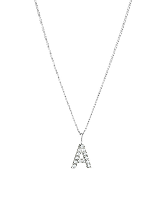 Letter Charm Necklace Silver ryhmässä Shop / Kaulakorut @ ANI (ANI_SET_049)