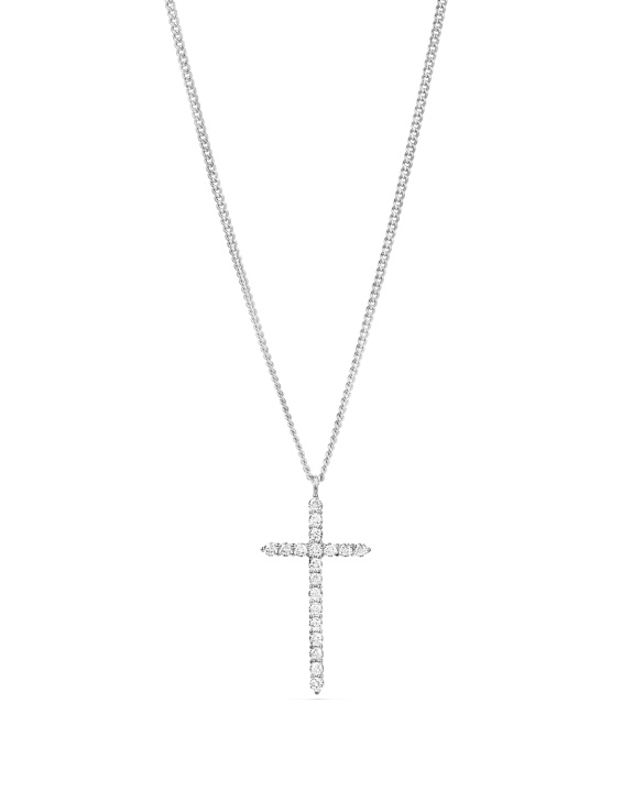 Large Cross Necklace Silver ryhmässä Shop / Kaulakorut @ ANI (ANI_SET_068)