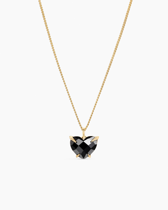 Black Heart Necklace Gold ryhmässä Shop / Kaulakorut @ ANI (ANI_SET_082)