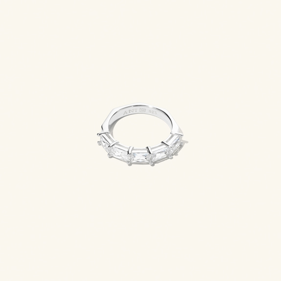 Half Baguette Ring Silver ryhmässä Shop / Sormukset @ ANI (ANI_VA_018)