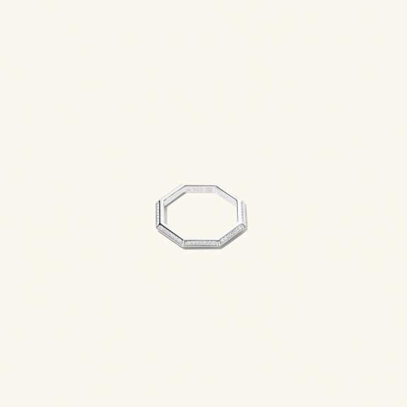 Pavé Triangle Octagon Ring Silver ryhmässä Shop / Sormukset @ ANI (ANI_VA_022)