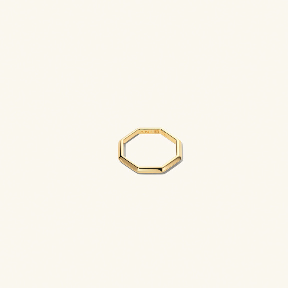 Triangle Octagon Ring Gold ryhmässä Shop / Sormukset @ ANI (ANI_VA_023)