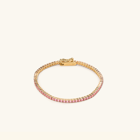 Tennis Bracelet Pink Gold ryhmässä Shop / Rannekorut @ ANI (ANI_VA_025)