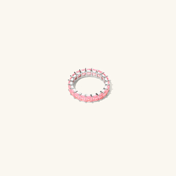 Emerald Ring Pink Silver Large ryhmässä Shop / Sormukset @ ANI (ANI_VA_028)