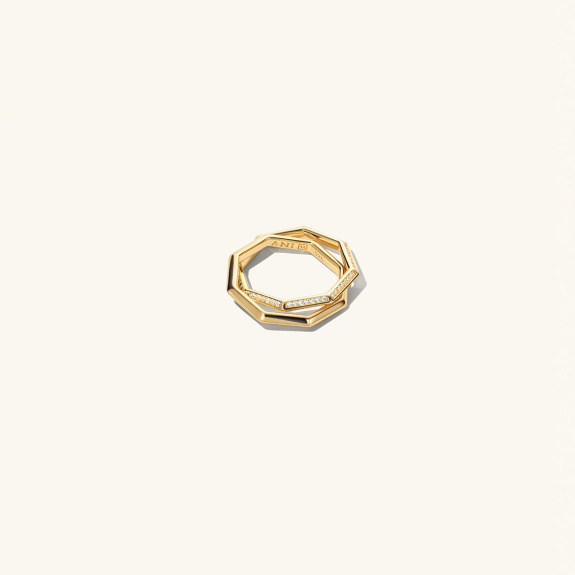 Double Octagon Ring Gold ryhmässä Shop / Sormukset @ ANI (ANI_VA_031)