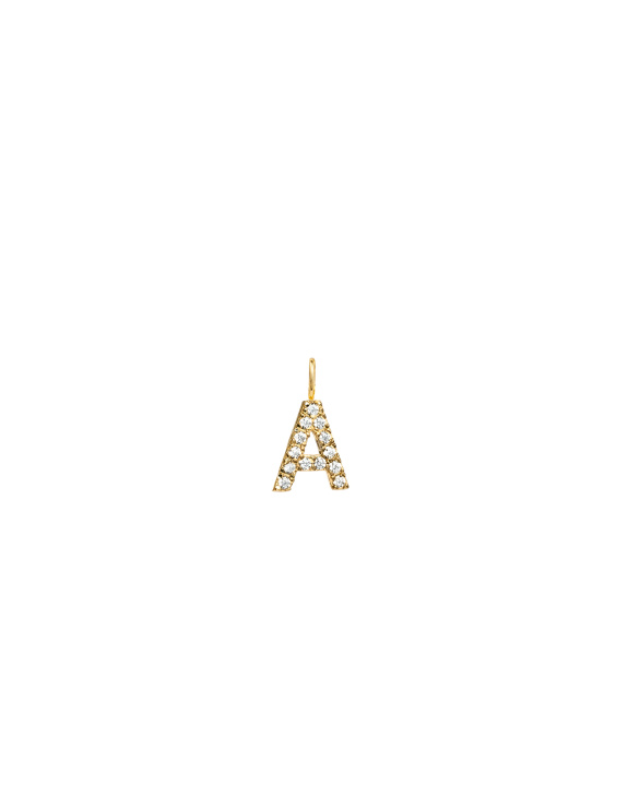 Stone Letter Charm Gold ryhmässä Shop / Kaulakorut @ ANI (ANI_VA_084)