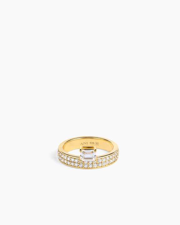 Double Sopra Pavé Ring Gold ryhmässä Shop / Sormukset @ ANI (ANI_VA_098)