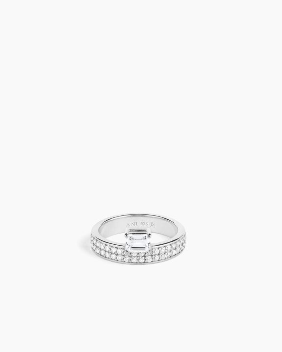 Double Sopra Pavé Ring Silver ryhmässä Shop / Sormukset @ ANI (ANI_VA_099)