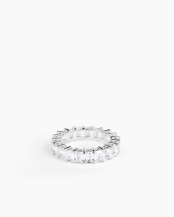 Eternity Emerald Ring Silver ryhmässä Shop / Sormukset @ ANI (ANI_VA_101)