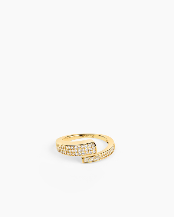 Pen Pavé Ring Gold ryhmässä Shop / Sormukset @ ANI (ANI_VA_110)